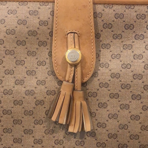 Vintage GUCCI Micro GG 1970’s Clamshell Hinged Shoulder Bag COA DUSTBAG RARE - Picture 3 of 17